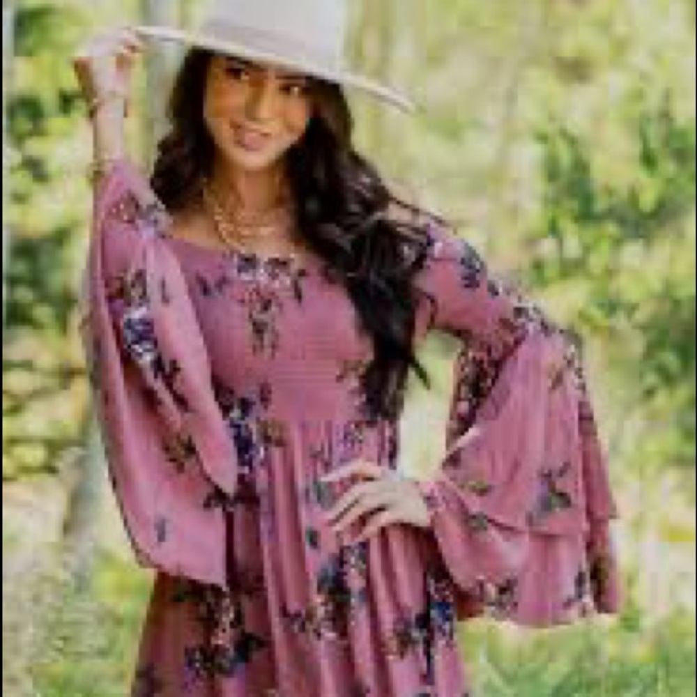 Limelush Smocked Berry Floral Dress